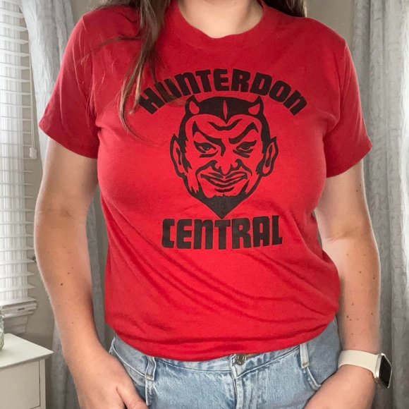 Vintage 1980's Hunterdon Central Regional High School Red Devils T-Shirt - Picture 1 of 6